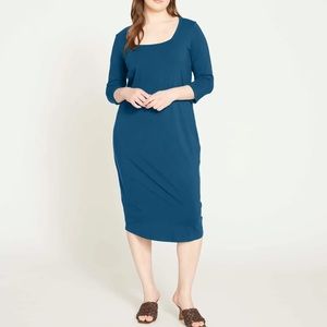 Universal standard blue square neck dress size 10/12=  XS see pic of chart